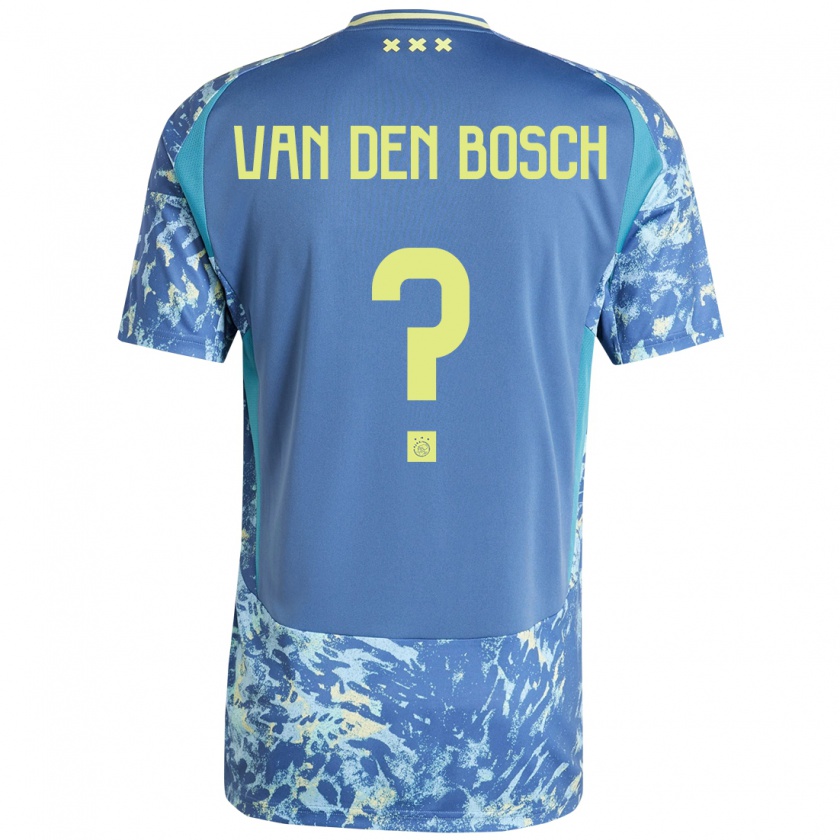 Kandiny Női Frederico Van Den Bosch #0 Szürke Kék Sárga Idegenbeli Jersey 2024/25 Mez Póló Ing