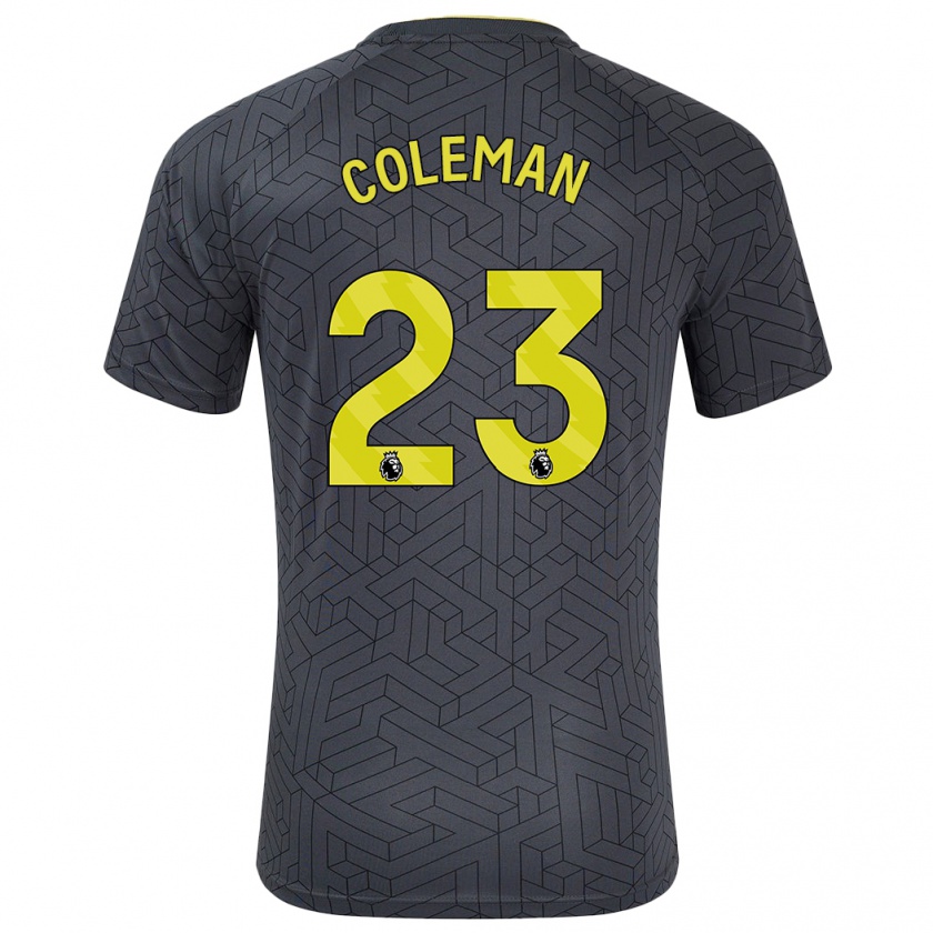 Kandiny Női Séamus Coleman #23 Fekete Sárga Idegenbeli Jersey 2024/25 Mez Póló Ing