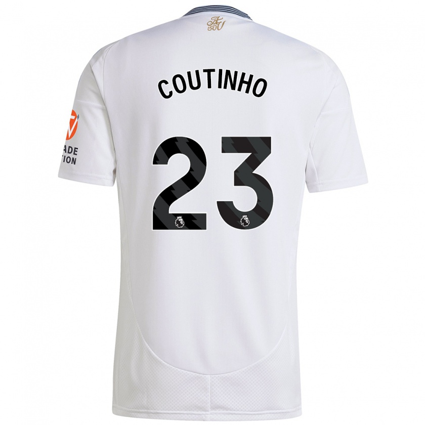 Kandiny Női Philippe Coutinho #23 Fehér Idegenbeli Jersey 2024/25 Mez Póló Ing