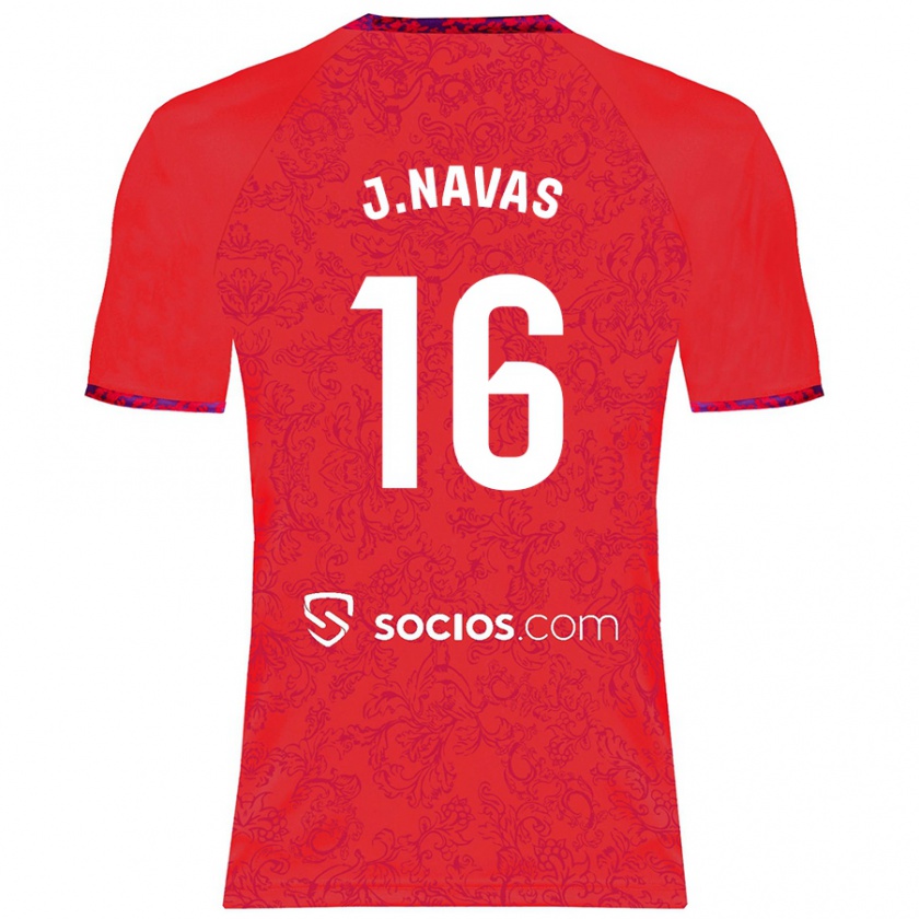 Kandiny Női Jesús Navas #16 Piros Idegenbeli Jersey 2024/25 Mez Póló Ing