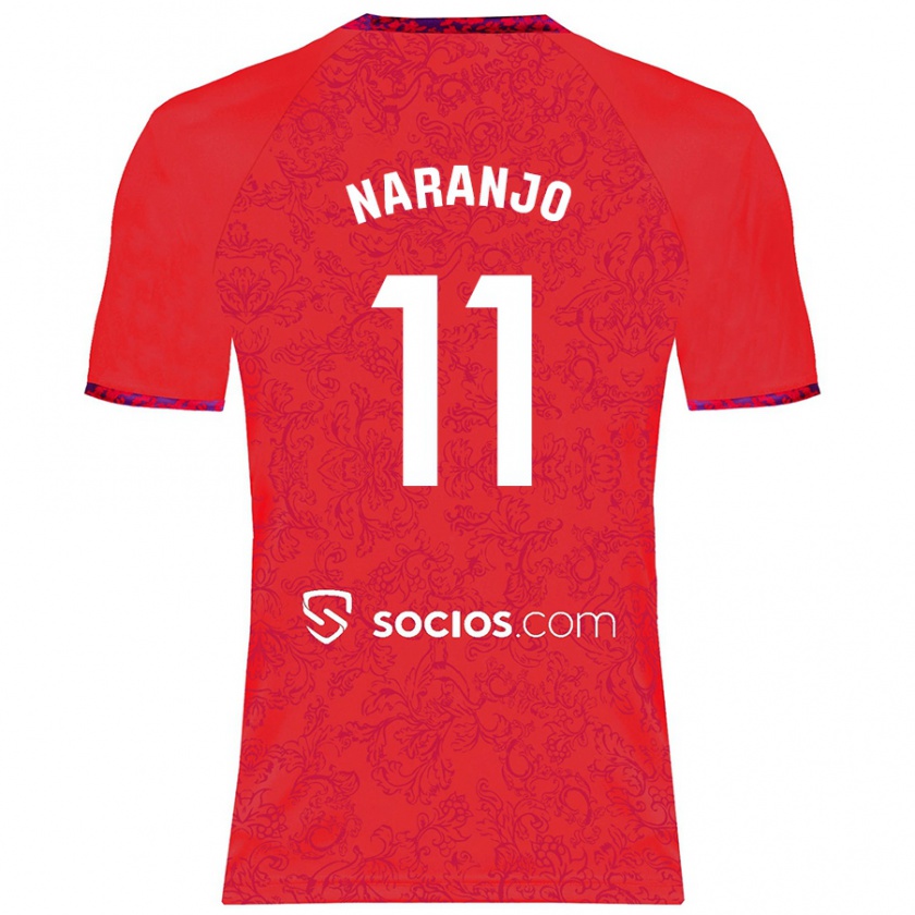 Kandiny Női Mario Naranjo #11 Piros Idegenbeli Jersey 2024/25 Mez Póló Ing