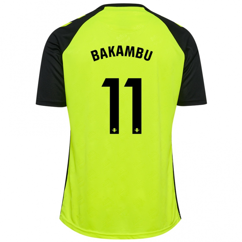 Kandiny Női Cédric Bakambu #11 Fluoreszkáló Sárga Fekete Idegenbeli Jersey 2024/25 Mez Póló Ing