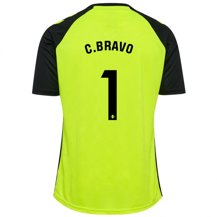 Kandiny Női Claudio Bravo #1 Fluoreszkáló Sárga Fekete Idegenbeli Jersey 2024/25 Mez Póló Ing