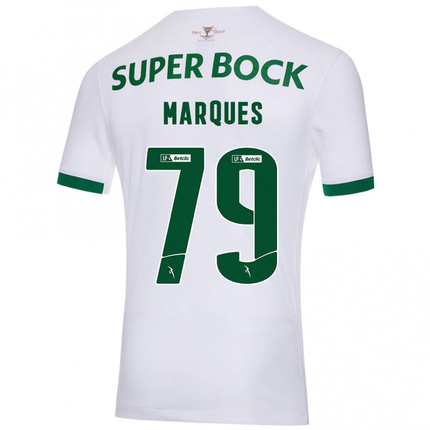 Kandiny Női Rodrigo Marquês #79 Fehér Zöld Idegenbeli Jersey 2024/25 Mez Póló Ing