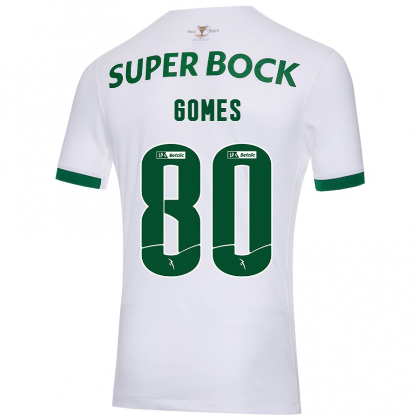 Kandiny Női Luís Gomes #80 Fehér Zöld Idegenbeli Jersey 2024/25 Mez Póló Ing