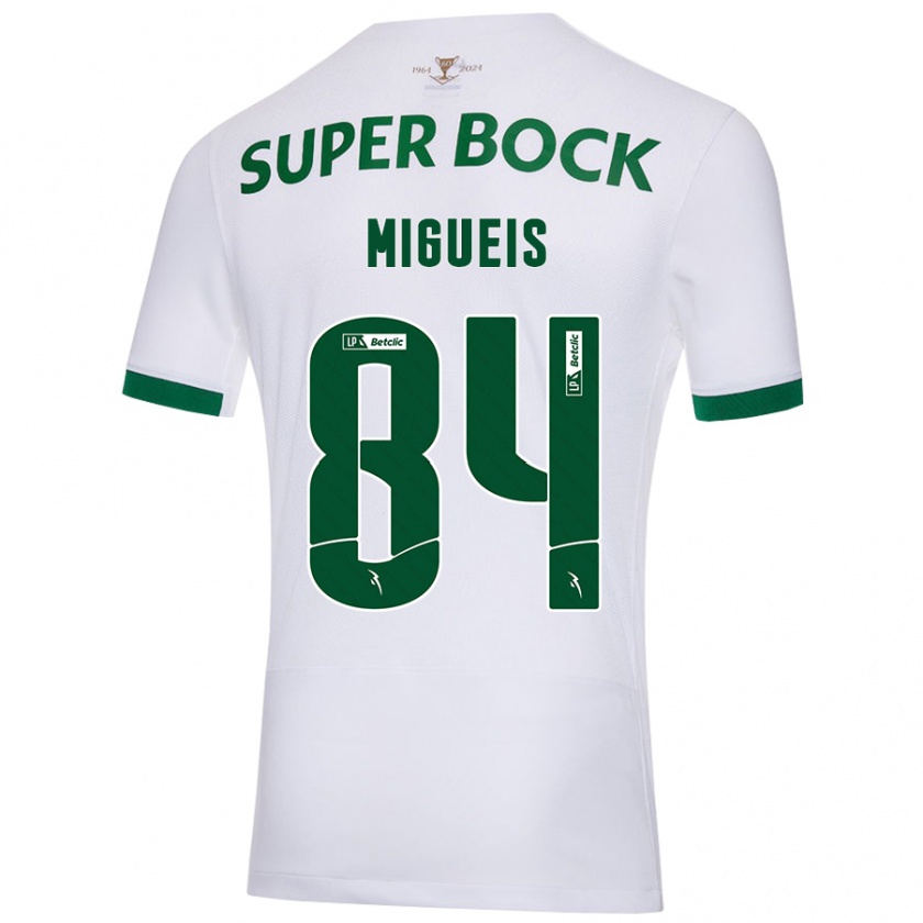 Kandiny Női Pedro Miguéis #84 Fehér Zöld Idegenbeli Jersey 2024/25 Mez Póló Ing