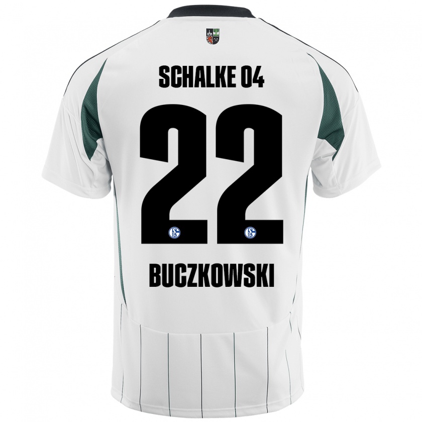 Kandiny Női Philip Buczkowski #22 Fehér Zöld Idegenbeli Jersey 2024/25 Mez Póló Ing