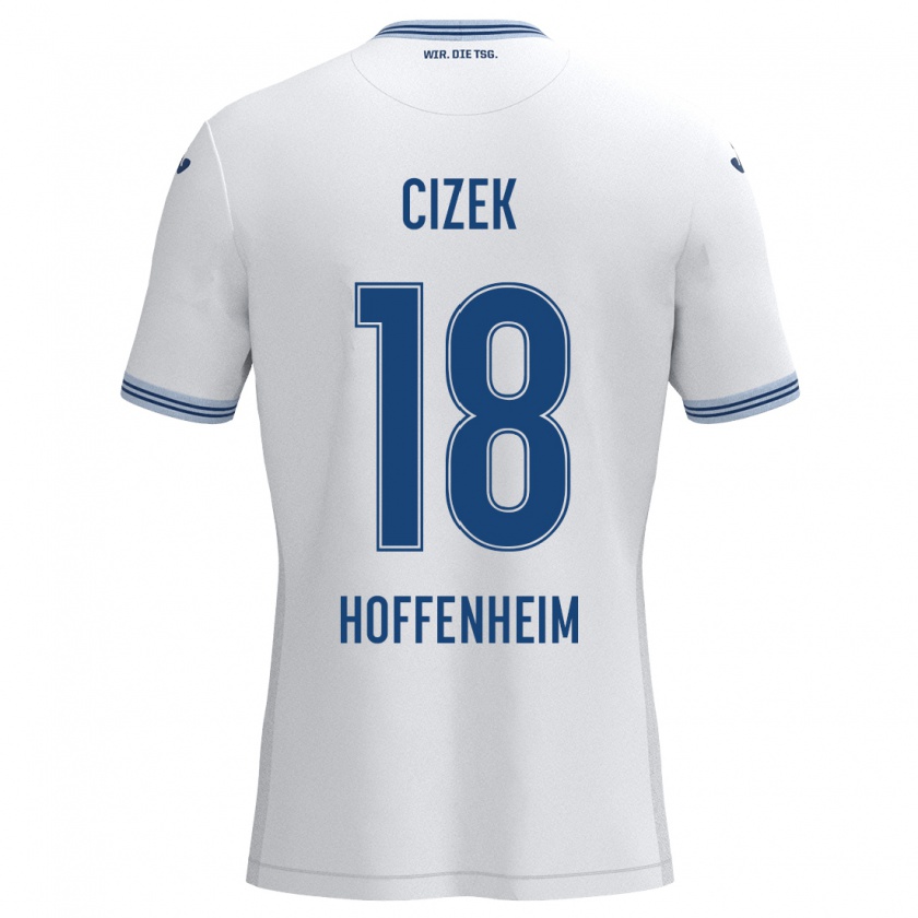 Kandiny Női Krystof Cizek #18 Fehér Kék Idegenbeli Jersey 2024/25 Mez Póló Ing