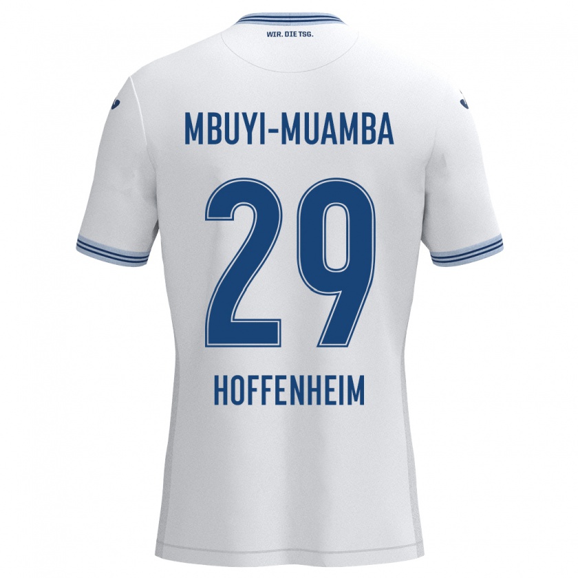 Kandiny Női Hubert Mbuyi-Muamba #29 Fehér Kék Idegenbeli Jersey 2024/25 Mez Póló Ing