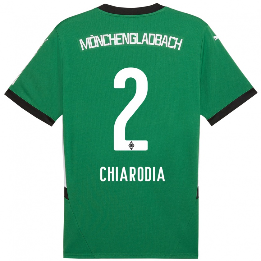 Kandiny Női Fabio Chiarodia #2 Zöld Fehér Idegenbeli Jersey 2024/25 Mez Póló Ing