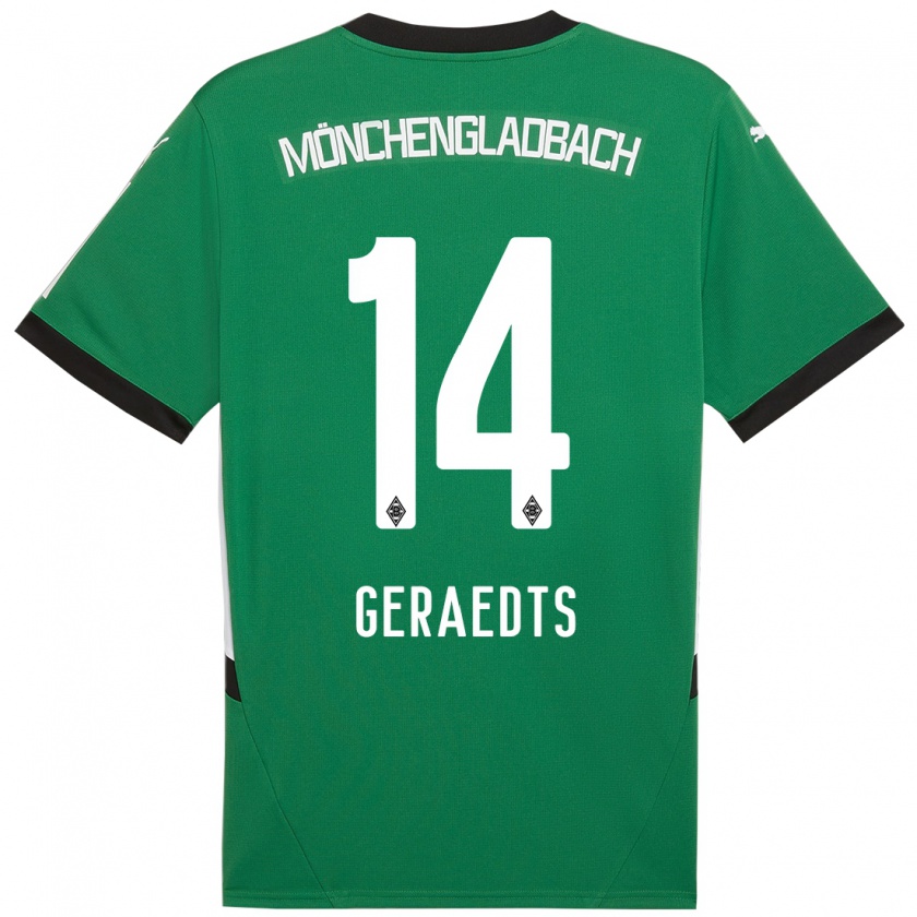 Kandiny Női Kelsey Geraedts #14 Zöld Fehér Idegenbeli Jersey 2024/25 Mez Póló Ing