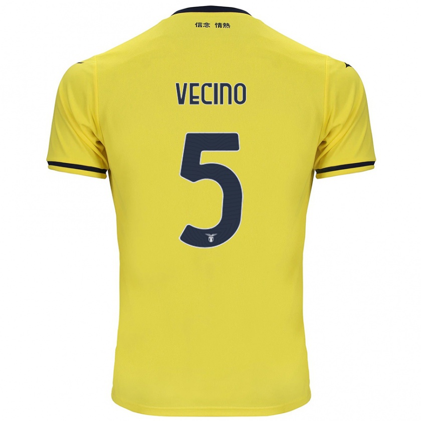 Kandiny Női Matías Vecino #5 Sárga Idegenbeli Jersey 2024/25 Mez Póló Ing