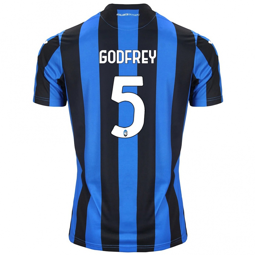 Kandiny Gyermek Ben Godfrey #5 Kék Fekete Hazai Jersey 2024/25 Mez Póló Ing