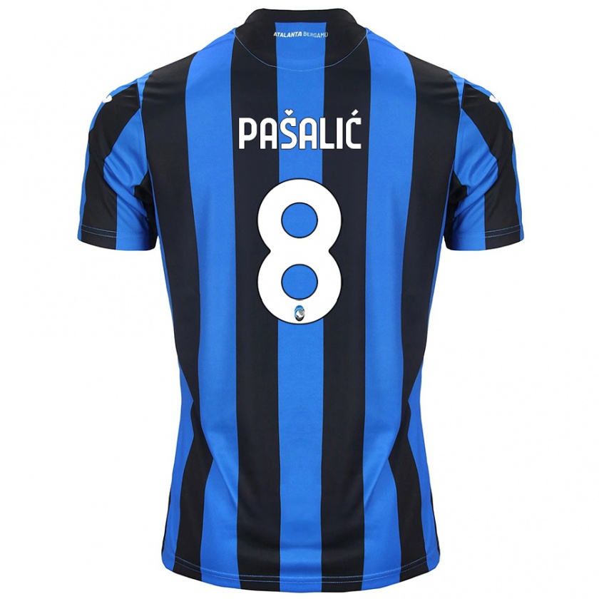 Kandiny Gyermek Mario Pasalic #8 Kék Fekete Hazai Jersey 2024/25 Mez Póló Ing