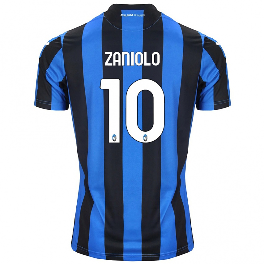 Kandiny Gyermek Nicolò Zaniolo #10 Kék Fekete Hazai Jersey 2024/25 Mez Póló Ing