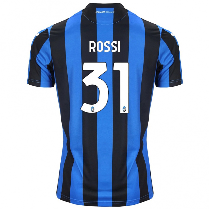 Kandiny Gyermek Francesco Rossi #31 Kék Fekete Hazai Jersey 2024/25 Mez Póló Ing