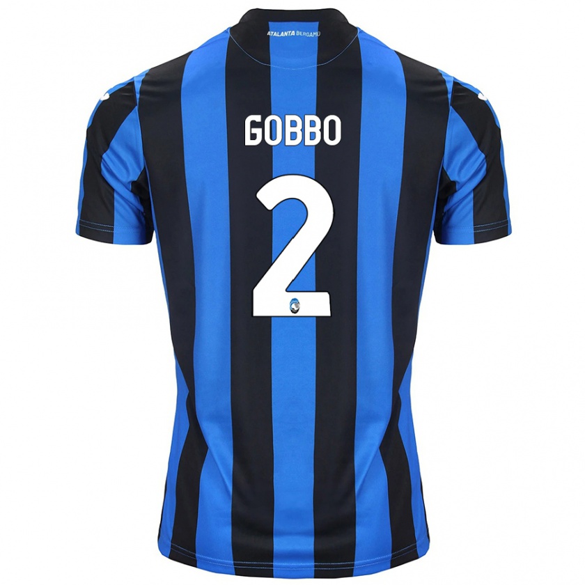 Kandiny Gyermek Luca Gobbo #2 Kék Fekete Hazai Jersey 2024/25 Mez Póló Ing