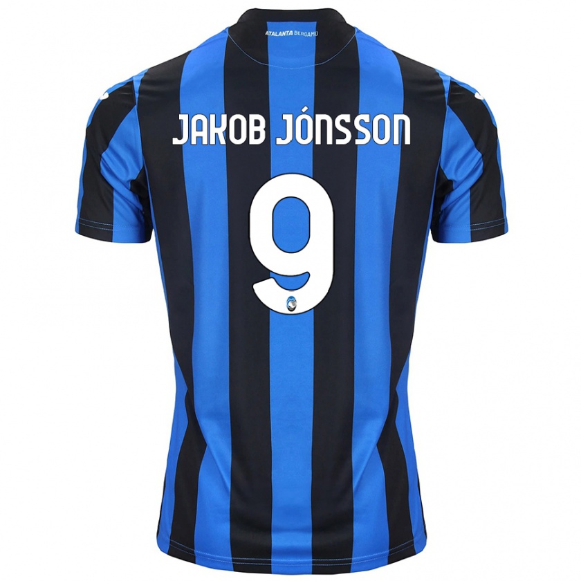 Kandiny Gyermek Birkir Jakob Jónsson #9 Kék Fekete Hazai Jersey 2024/25 Mez Póló Ing