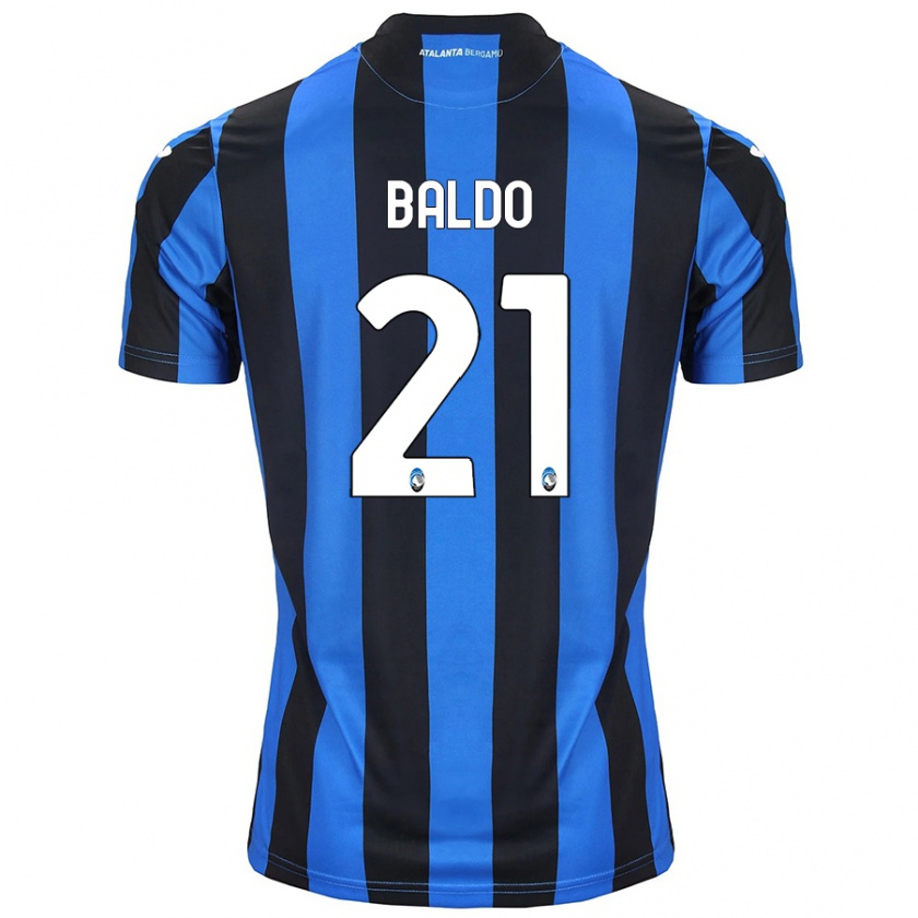 Kandiny Gyermek Nicolò Baldo #21 Kék Fekete Hazai Jersey 2024/25 Mez Póló Ing