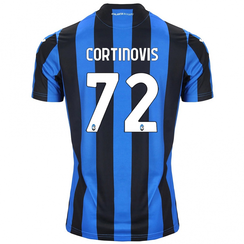 Kandiny Gyermek Alessandro Cortinovis #72 Kék Fekete Hazai Jersey 2024/25 Mez Póló Ing