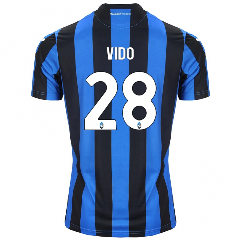 Kandiny Gyermek Luca Vido #28 Kék Fekete Hazai Jersey 2024/25 Mez Póló Ing