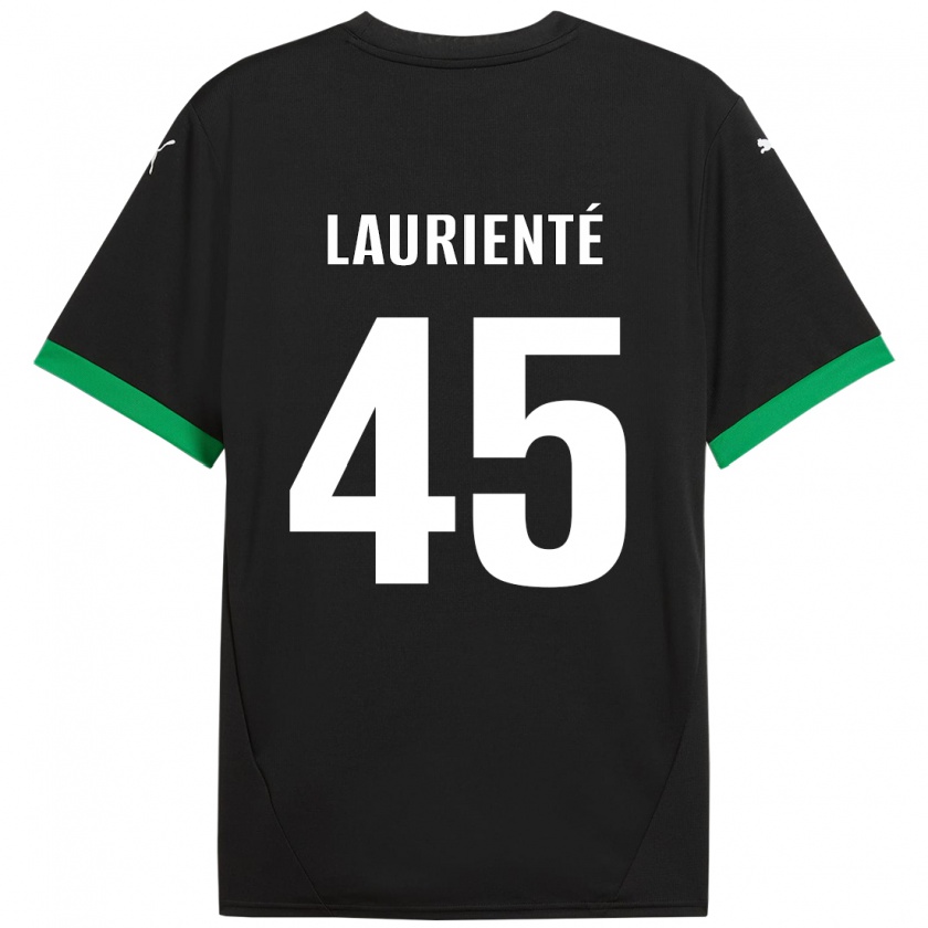 Kandiny Gyermek Armand Laurienté #45 Fekete Sötétzöld Hazai Jersey 2024/25 Mez Póló Ing