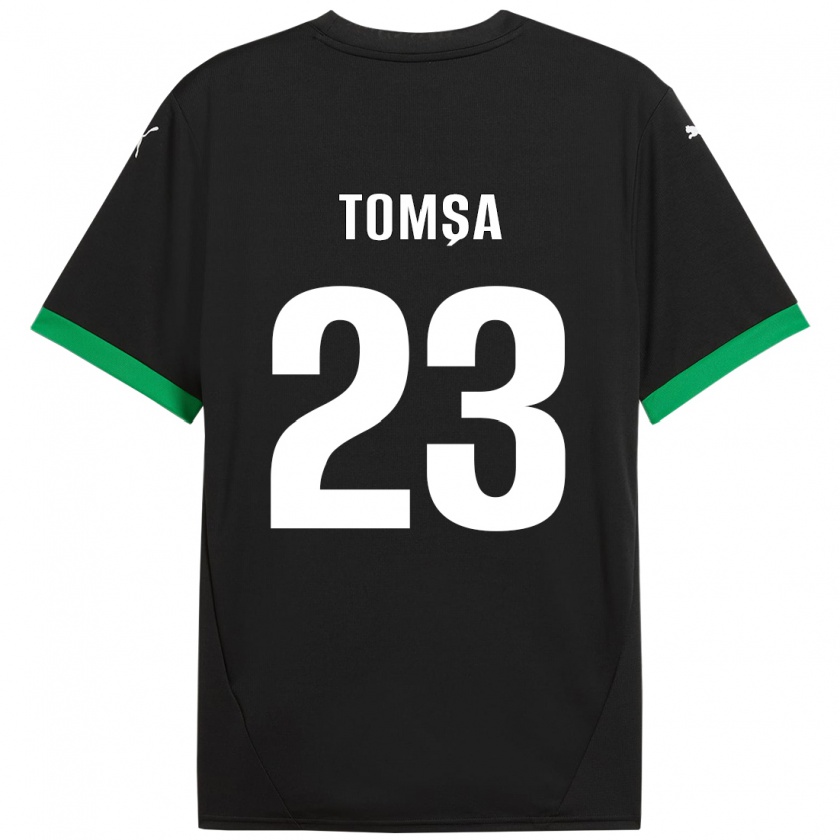 Kandiny Gyermek Troy Tomșa #23 Fekete Sötétzöld Hazai Jersey 2024/25 Mez Póló Ing