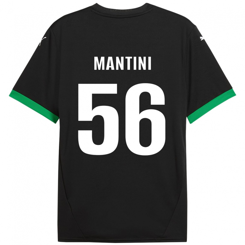 Kandiny Gyermek Raffaele Mantini #56 Fekete Sötétzöld Hazai Jersey 2024/25 Mez Póló Ing