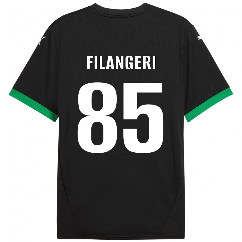 Kandiny Gyermek Maria Luisa Filangeri #85 Fekete Sötétzöld Hazai Jersey 2024/25 Mez Póló Ing