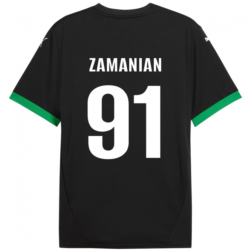 Kandiny Gyermek Annahita Zamanian #91 Fekete Sötétzöld Hazai Jersey 2024/25 Mez Póló Ing