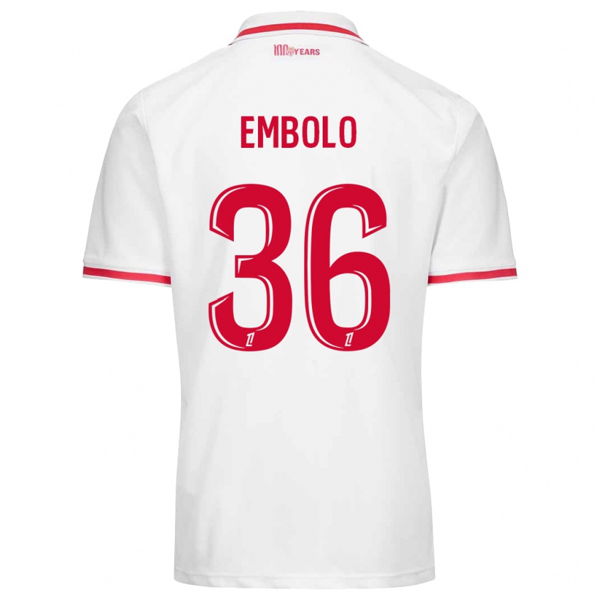 Kandiny Gyermek Breel Embolo #36 Fehér Piros Hazai Jersey 2024/25 Mez Póló Ing