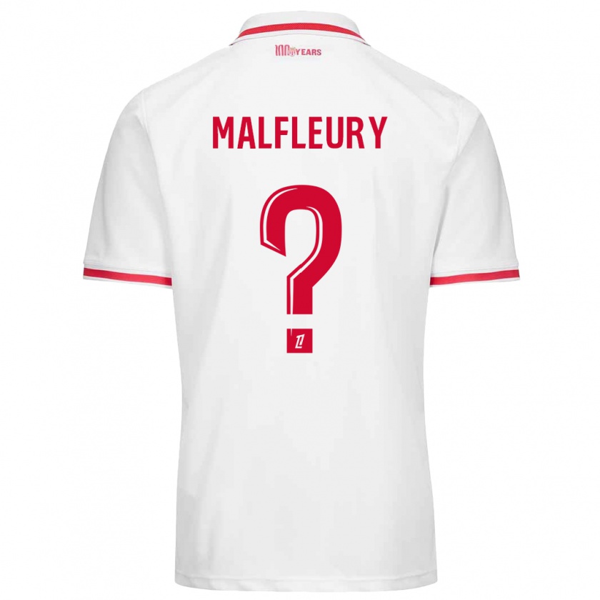 Kandiny Gyermek Geoffrey Malfleury #0 Fehér Piros Hazai Jersey 2024/25 Mez Póló Ing