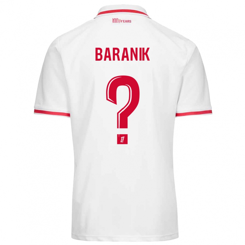 Kandiny Gyermek Florian Baranik #0 Fehér Piros Hazai Jersey 2024/25 Mez Póló Ing