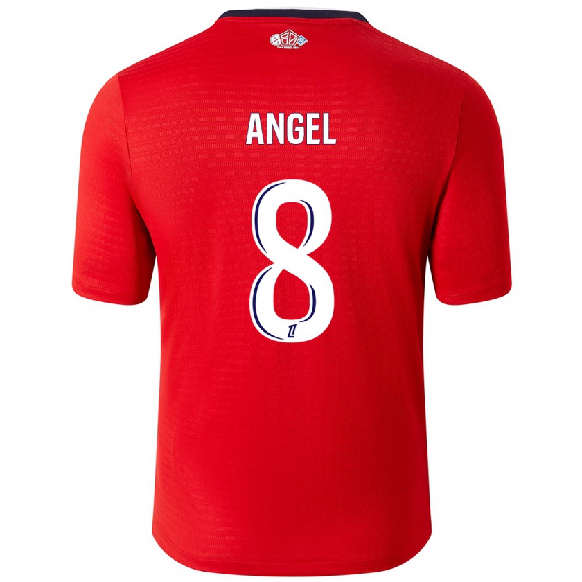 Kandiny Gyermek Angel Gomes #8 Piros Fehér Hazai Jersey 2024/25 Mez Póló Ing