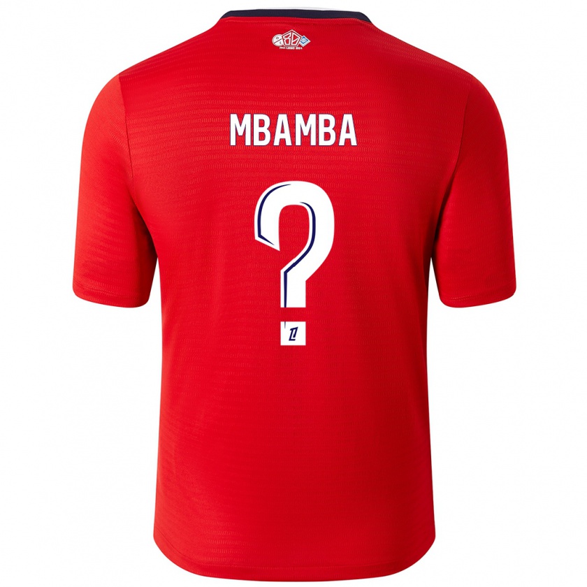 Kandiny Gyermek Lucas Mbamba #0 Piros Fehér Hazai Jersey 2024/25 Mez Póló Ing