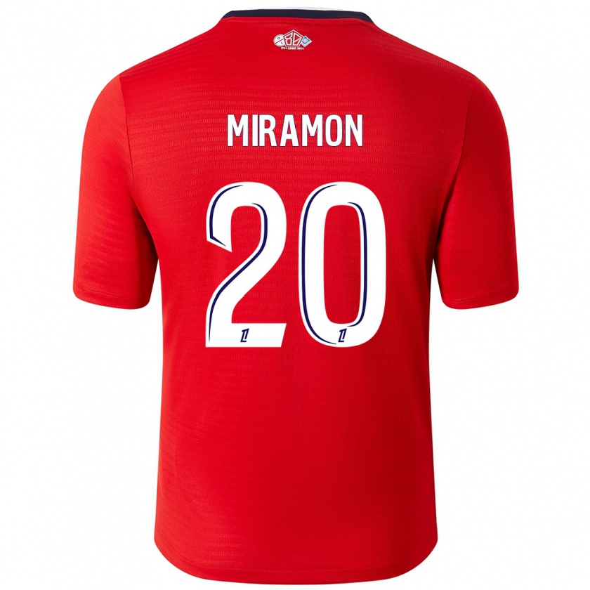 Kandiny Gyermek Ignacio Miramón #20 Piros Fehér Hazai Jersey 2024/25 Mez Póló Ing