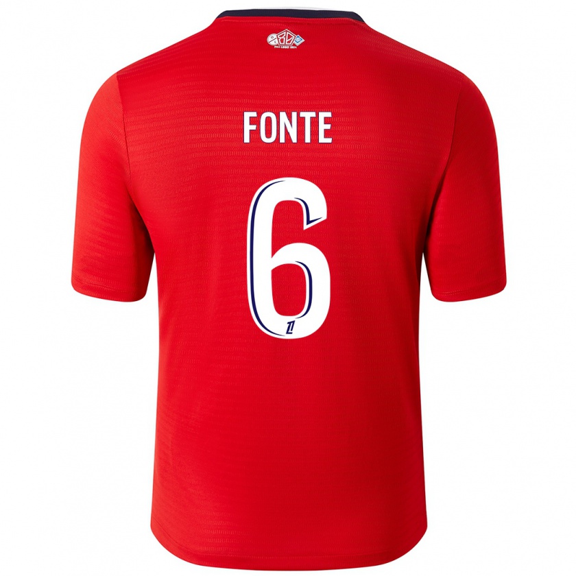 Kandiny Gyermek Jose Fonte #6 Piros Fehér Hazai Jersey 2024/25 Mez Póló Ing