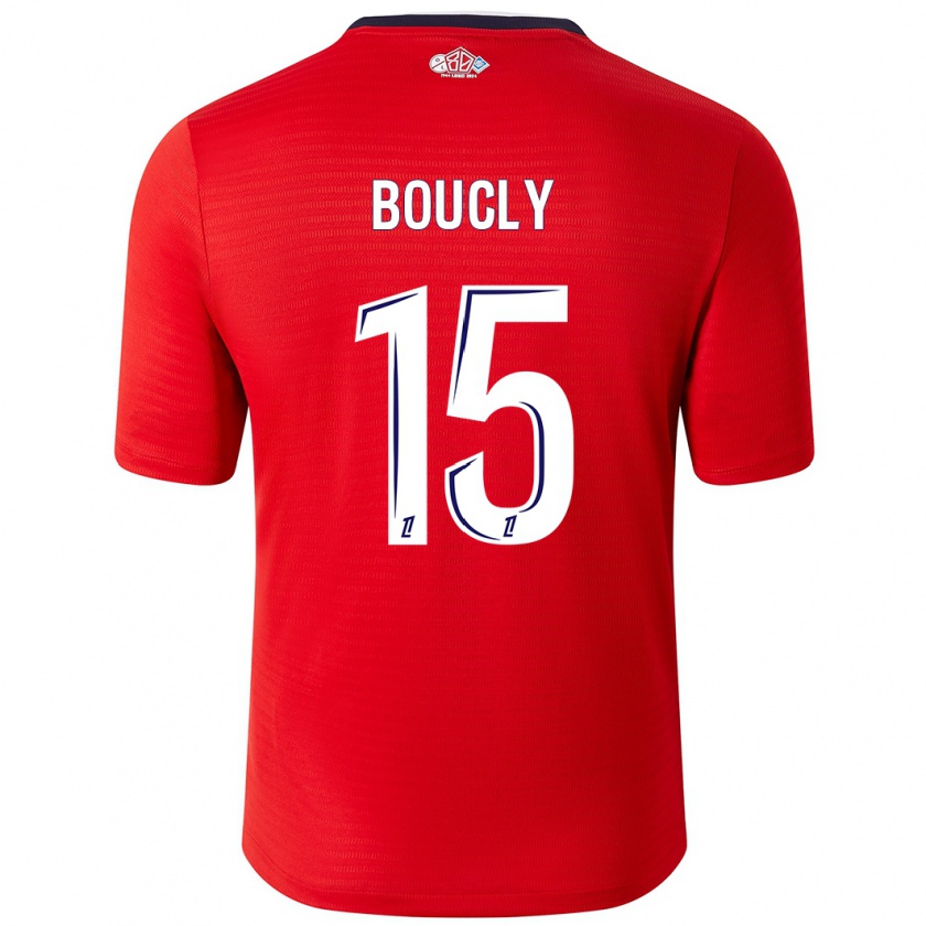 Kandiny Gyermek Maite Boucly #15 Piros Fehér Hazai Jersey 2024/25 Mez Póló Ing