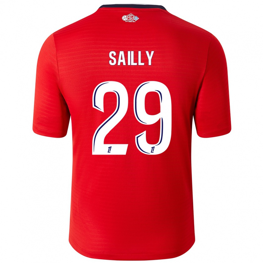 Kandiny Gyermek Charlotte Sailly #29 Piros Fehér Hazai Jersey 2024/25 Mez Póló Ing