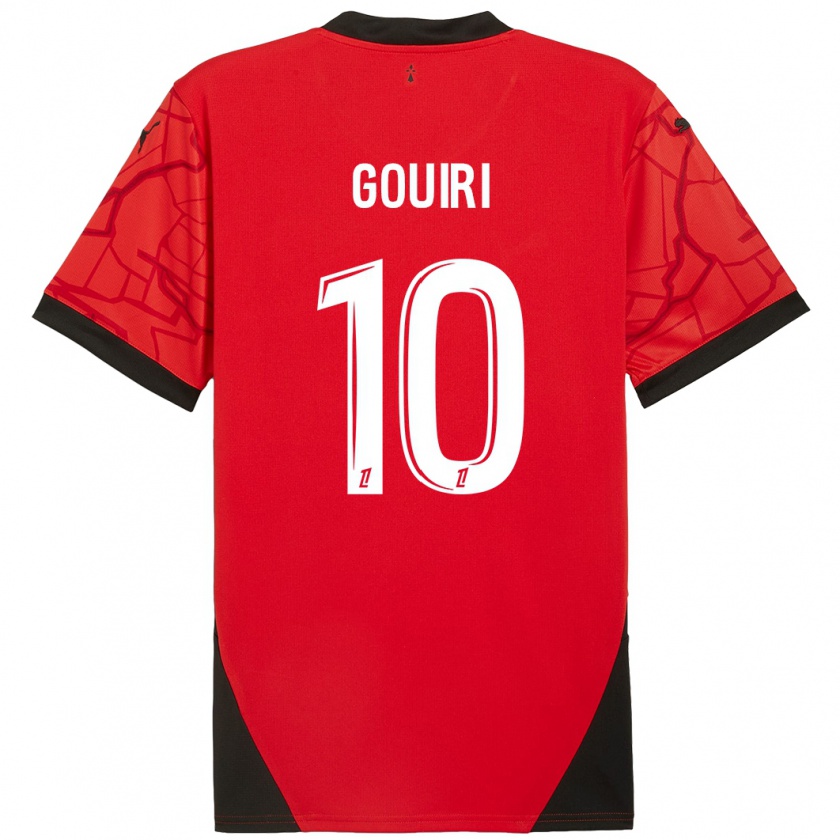 Kandiny Gyermek Amine Gouiri #10 Piros Fekete Hazai Jersey 2024/25 Mez Póló Ing