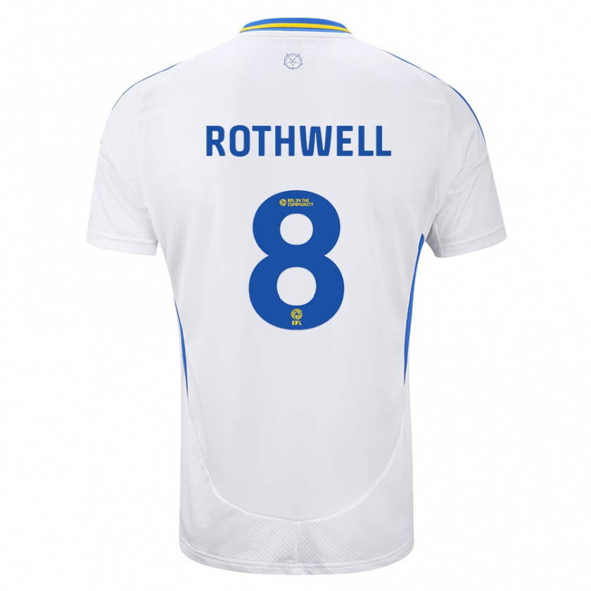 Kandiny Gyermek Joe Rothwell #8 Fehér Kék Hazai Jersey 2024/25 Mez Póló Ing