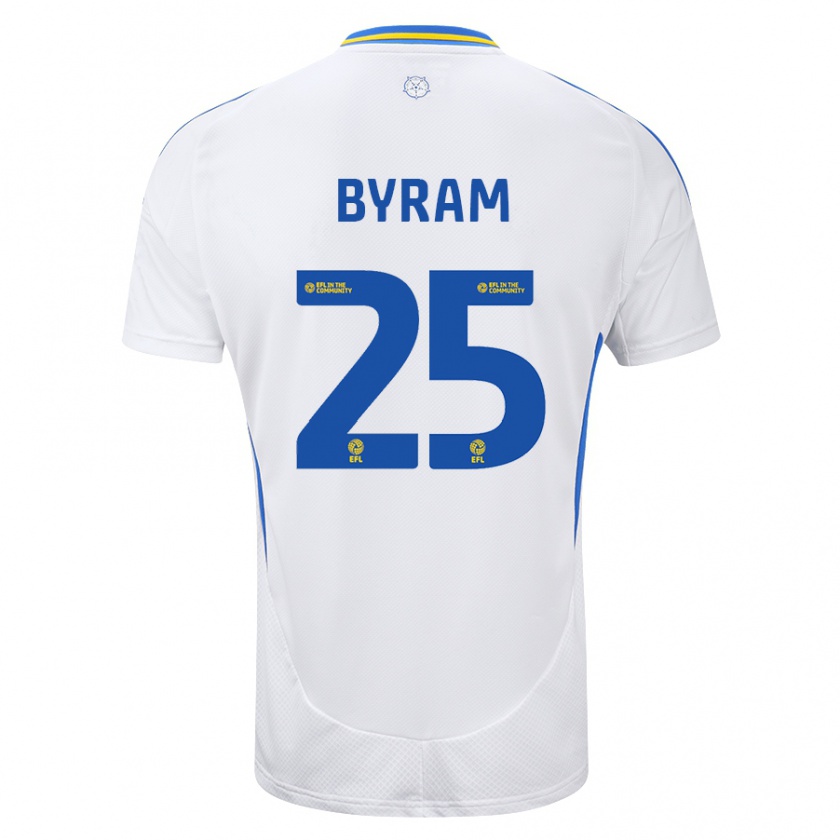 Kandiny Gyermek Sam Byram #25 Fehér Kék Hazai Jersey 2024/25 Mez Póló Ing