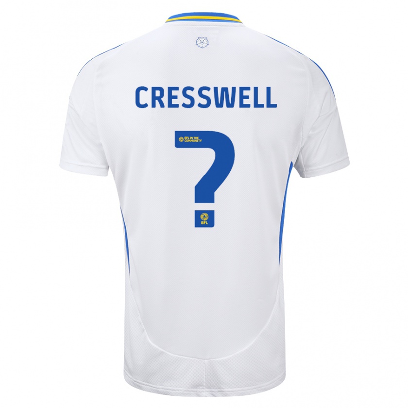 Kandiny Gyermek Alfie Cresswell #0 Fehér Kék Hazai Jersey 2024/25 Mez Póló Ing