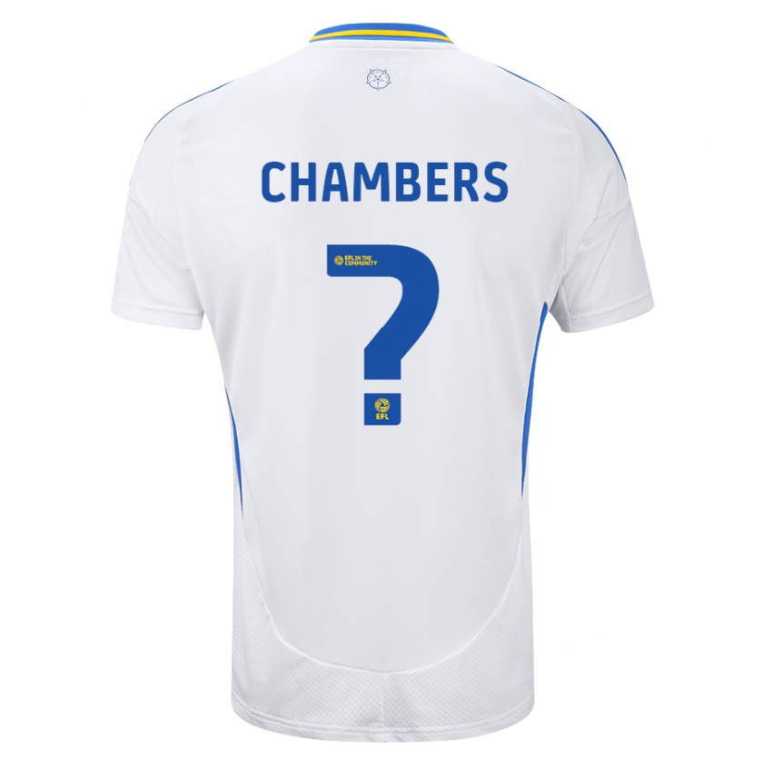 Kandiny Gyermek Sam Chambers #0 Fehér Kék Hazai Jersey 2024/25 Mez Póló Ing