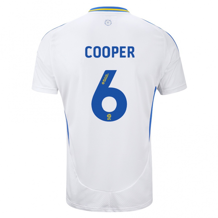 Kandiny Gyermek Liam Cooper #6 Fehér Kék Hazai Jersey 2024/25 Mez Póló Ing