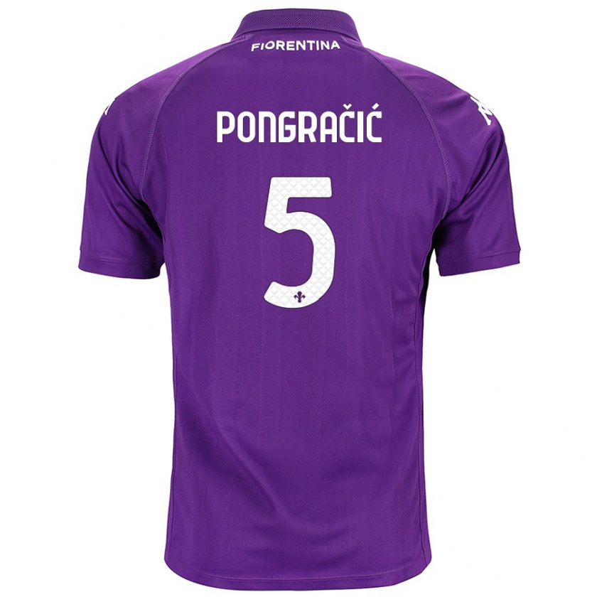 Kandiny Gyermek Marin Pongračić #5 Lila Hazai Jersey 2024/25 Mez Póló Ing