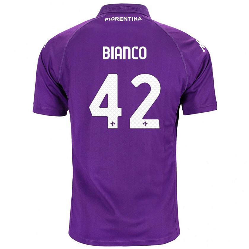 Kandiny Gyermek Alessandro Bianco #42 Lila Hazai Jersey 2024/25 Mez Póló Ing