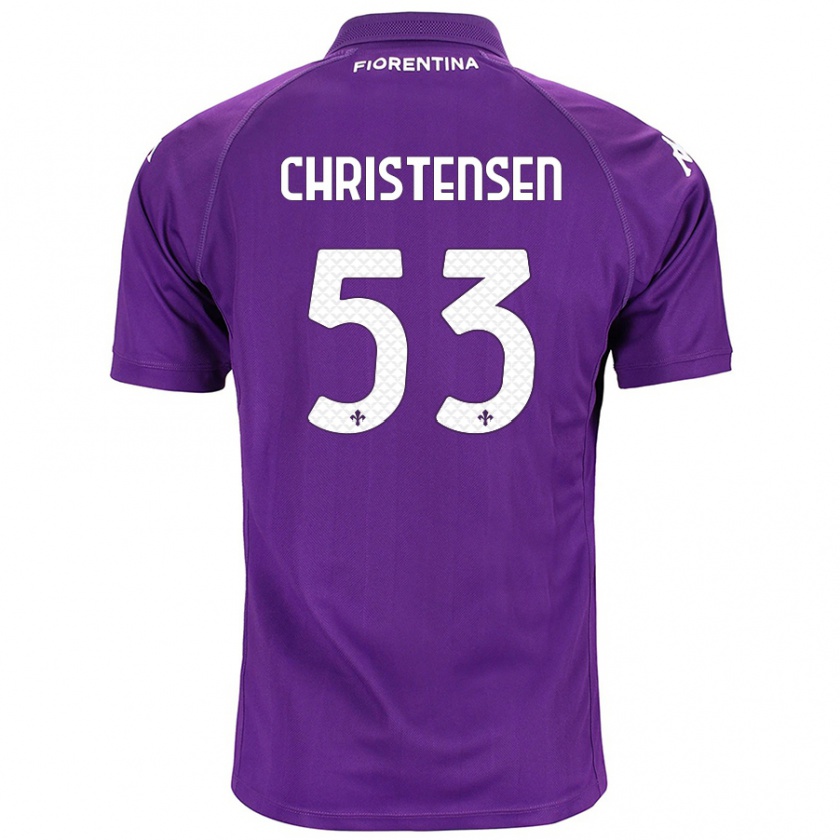 Kandiny Gyermek Oliver Christensen #53 Lila Hazai Jersey 2024/25 Mez Póló Ing