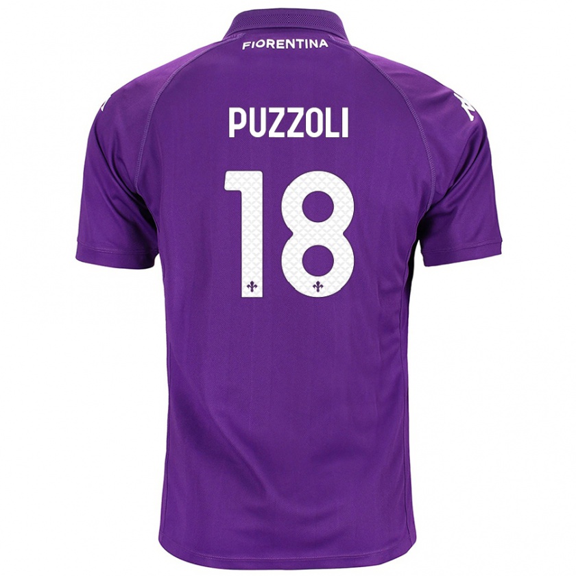 Kandiny Gyermek Giorgio Puzzoli #18 Lila Hazai Jersey 2024/25 Mez Póló Ing