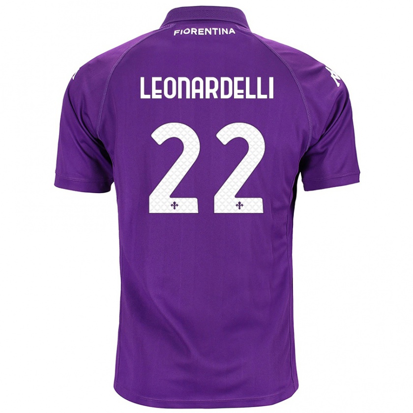 Kandiny Gyermek Pietro Leonardelli #22 Lila Hazai Jersey 2024/25 Mez Póló Ing